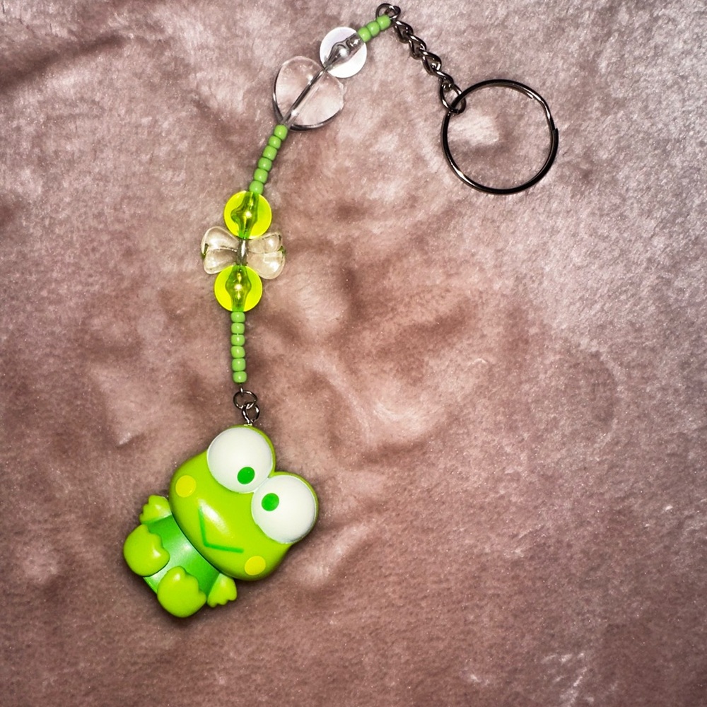 Keroppi Frog Beaded Keychain